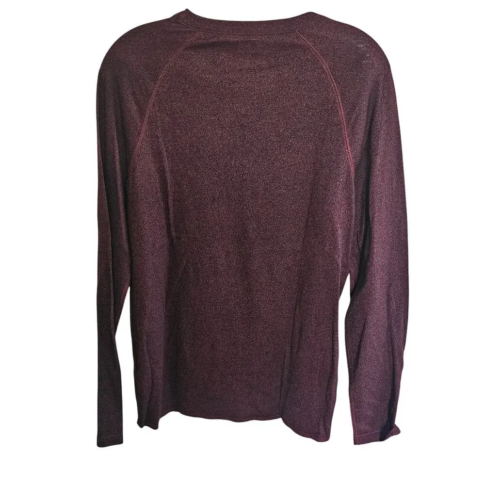 Adam Levine Men's Long Sleeve Top wRaw Hem Cranberry Black, Size Small - NEW